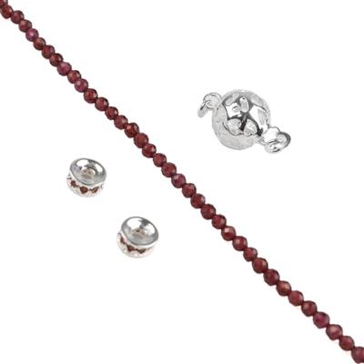 Gorgeous Garnet! 925 Garnet Spacer Beads, Garnet Rounds & 925 Clasp