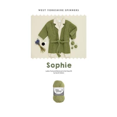WYS Sophie Ladies Textured Waistcoat Short Version (Up To Size 52–54in) Kit: Free Pattern & Yarn (16 x 50g Balls)