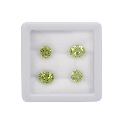 3.50cts Red Dragon Peridot Brilliant Oval & Round Loose Gemstones, (Pack of 4) 