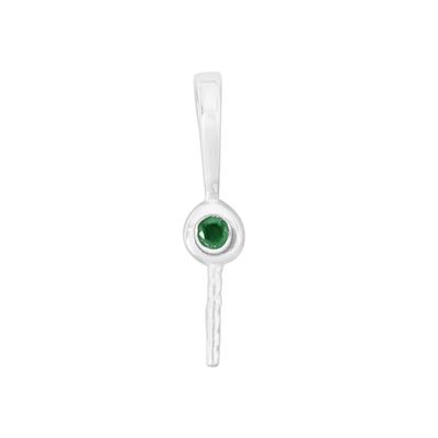 925 Sterling Silver Peg with Emerald Bail Round Approx 2mm