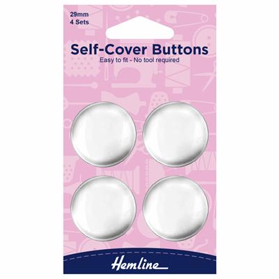 Self-Cover Buttons, Metal Top 29mm (Pack of 4)