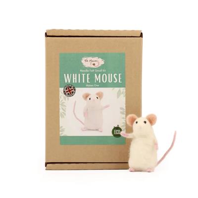 The Makerss Needle Felted White Mouse Kit. Save 10%