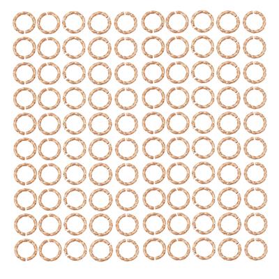Rose Gold Colour Plated Copper Twisted Open Jump Ring Approx OD 7mm, ID 5mm (100Pcs)