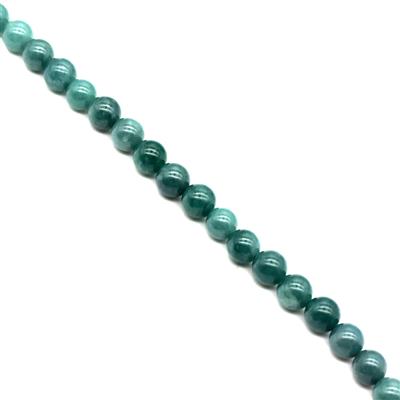 120cts Type A Olmec Blue Jadeite Plain Rounds, Approx 10mm, 19cm Strand
