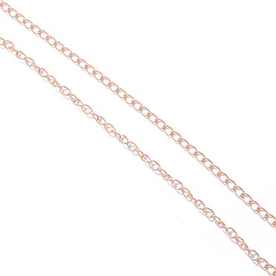  Rose Gold Plated 925 Sterling Silver Long Link Chain Approx 1m, 3x4mm 
