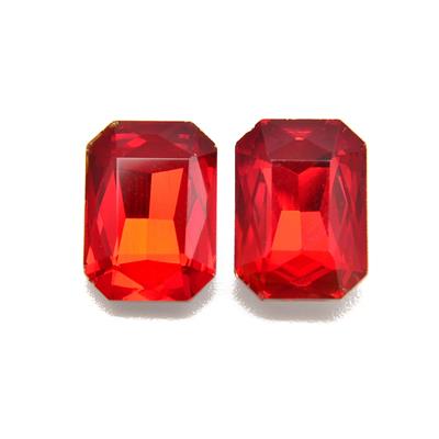 Octagon Crystal Red, Approx. 13x18mm, 2pcs