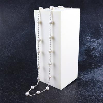 925 Sterling Silver & White Freshwater Pearl Heart Initial Bracelet Kit