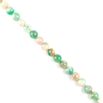 150cts Natural Green Cherry Agate Plain Rounds Approx 8mm, 37cm Strand 