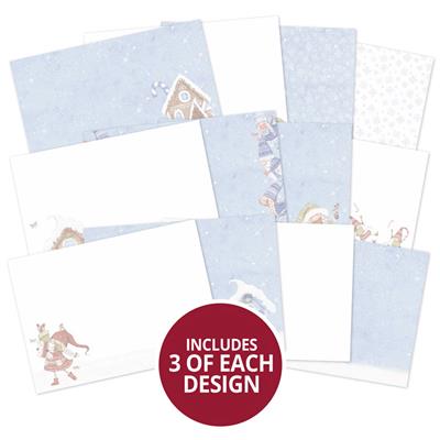 Gnome for Christmas Luxury Card Inserts, Contains 36 x 140gsm A4 inserts for cards (3 sheets in each of 12 designs)