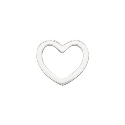 925 Sterling Silver Heart Connector Approx 14 x16mm (Pack of 1)