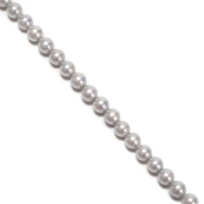 Silver 4mm Shell Pearls, 38cm Strand