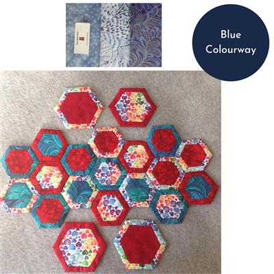 Sew With Beth Blue Hexie Coasters & Table Runner Kits: Instructions & Fabric