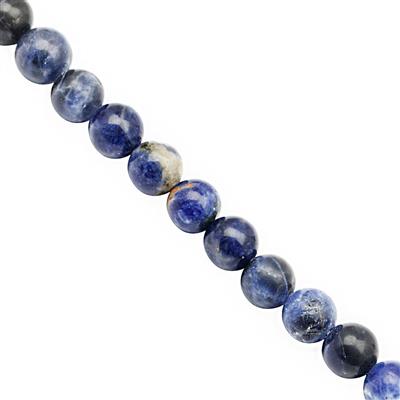 74cts Sodalite Smooth Round Approx 6 to 6.50mm, 30cm Strand