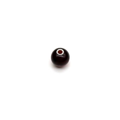 Baltic Cherry Amber Sterling Silver Bead Pendant, 14mm