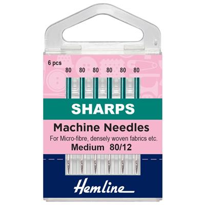 Hemline Sewing Machine Needles Sharps-Micro Medium Pack of 6