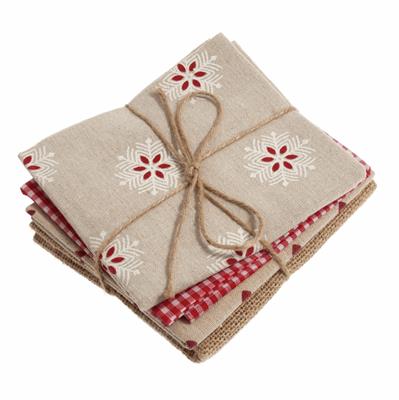 Naturals Fat Quarters Red Pack of 4
