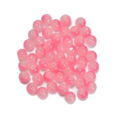 Bi-colour Pink Glass Beads, 50pcs, 8mm