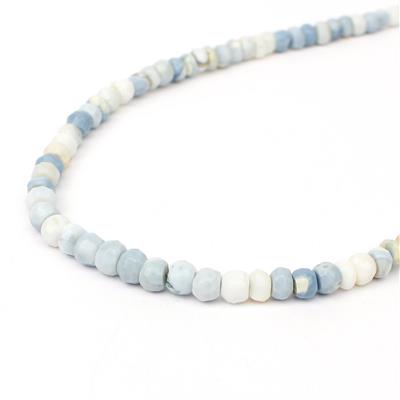 50cts Blue Ombre Opal Faceted Rondelles Approx 3-5mm, 33cm Strand