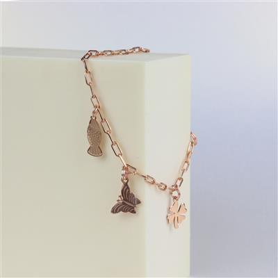 Rose Gold Plated 925 Sterling Silver Long Link 8