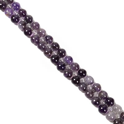 280cts Amethyst Barbell Beads 38cm Strand with Spacers, Approx 8x16mm