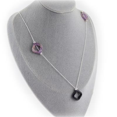 12cts Amethyst Hollow 4 Leaf Clover Approx 18x18mm (2pcs)