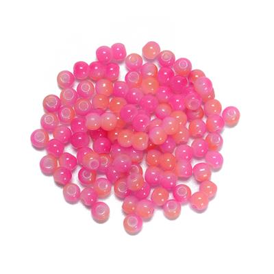 Bi-Colour Pink & Orange Glass Beads, 100pcs, 4mm