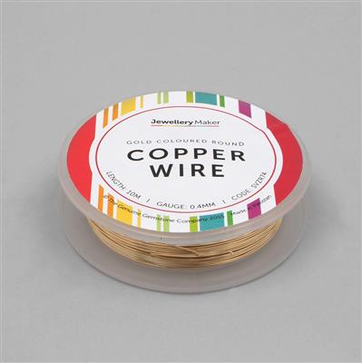 10m Champagne Gold Coloured Silver Plated Copper Wire 0.4mm