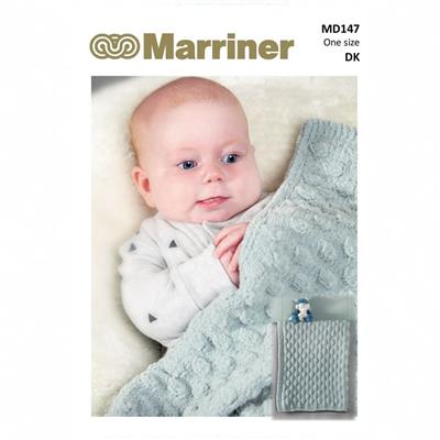 Marriner Bobble Edge & Cob Nut Baby Blanket Knitting Pattern