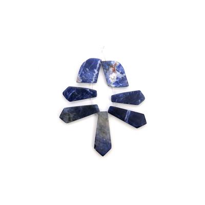 181cts Sodalite Fancy Approx 16 to 42mm, Necklace Layout