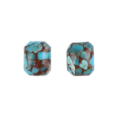 5cts Egyptian Turquoise 10x8mm Octagon Pack of 2 (CP)