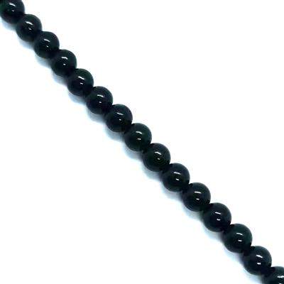 116 Cts Type A Dark Green Jadeite Plain Rounds, Approx. 6mm, 38cm Strand