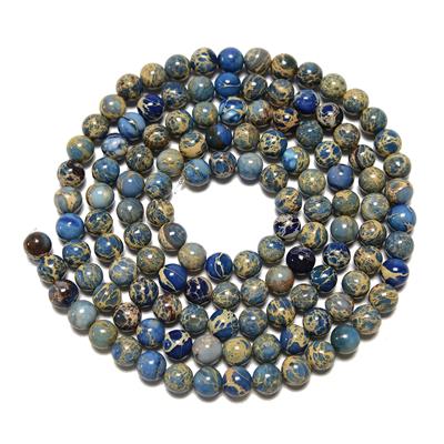 400cts Dyed Royal Blue Terra Jasper Plain Rounds Approx 8mm, 1m Strand
