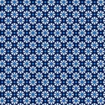 Folklorica Blues Collection Set Flower Black Fabric 0.5m 