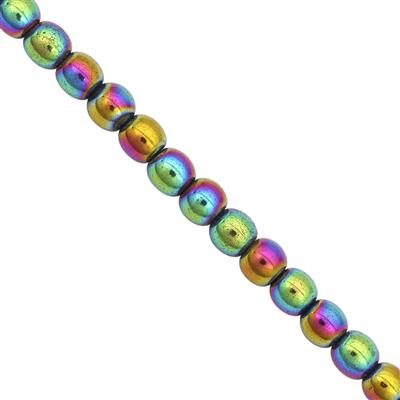 125cts Mystic Color Coated Hematite Smooth Round Approx 6mm, 30cm Strand