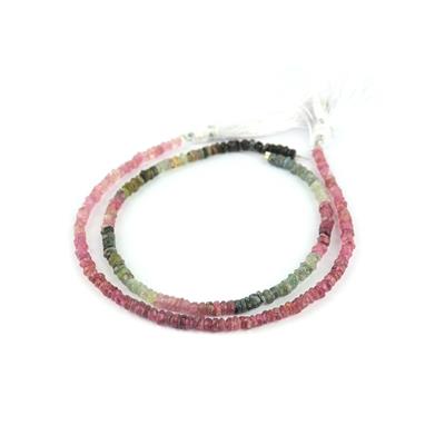 Mark Smith's Specials - Tourmaline Chips and Rondelles; Pink Faceted rondelle 19cm strand & Multi colour chip 20cm