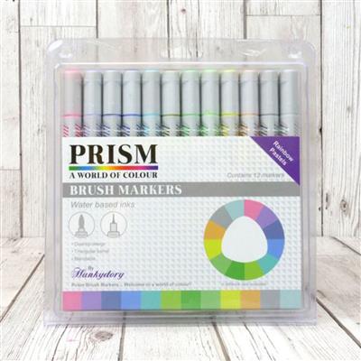 Prism Brush Markers - Rainbow Pastels, inc, 12 Dual Tip Markers