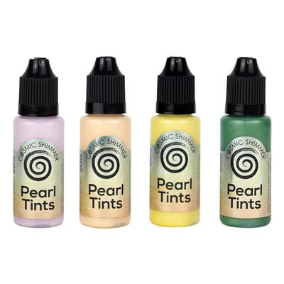 Cosmic Shimmer Pearl Tints - Set 2 - Chateaux Rose, Racing Green, Everything's Peachy, Canary Song