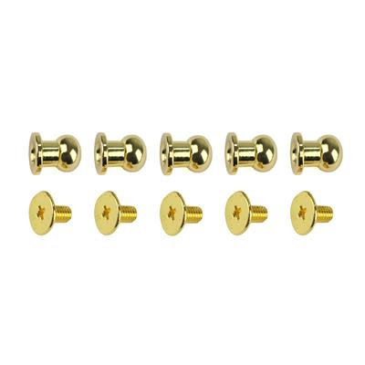 Gold Plated Base Metal Screwback Buttons For Leather, 7mm (5 pairs)