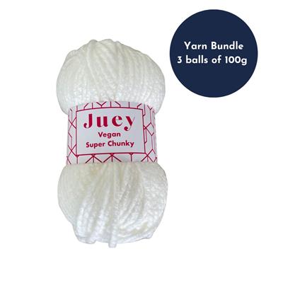 Bundle of Juey Super Chunky Yarn 3 x 100g Balls - White