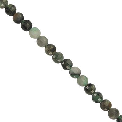 11cts Emerald Faceted Coin Approx 3 to 4mm 20cm Strands 