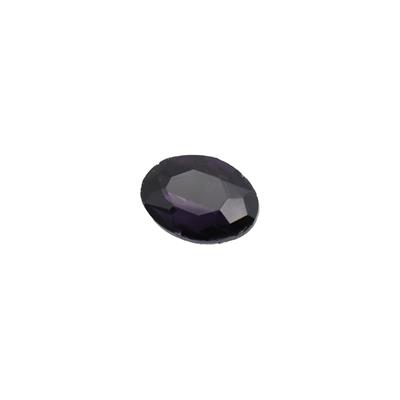 Dark Violet Oval Faceted Glass Cabochon 15x20mm (1pc)