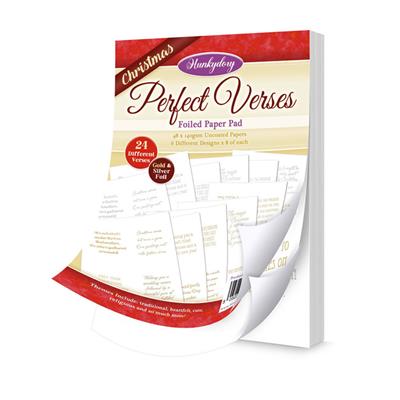Perfect Verses Paper Pad - Christmas, 48-sheet A5 paper pad containing 8 sheets in each of 6 designs on 140gsm 