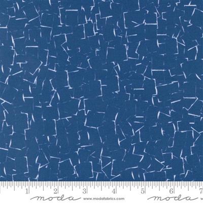 Moda Janet Clare Bluebell Collection Shadowgraph Blenders Geometric Prussian Blue Fabric 0.5m