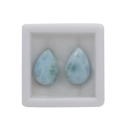 6.90cts Larimar Cabochon Pear Approx 13X9mm (Pack of 2)