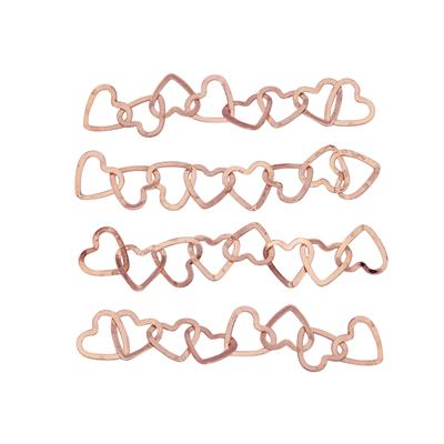 Rose Gold Plated 925 Sterling Silver Heart Extender Chain, Approx 2 Inch (Pack of 4pcs)