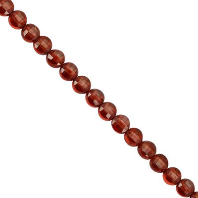 27cts Rajasthan Garnet Faceted Coin Approx 3mm, 30cm Strand