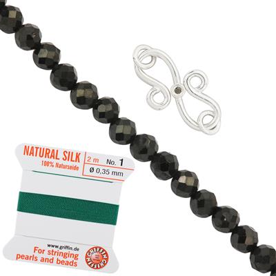 925 Sterling Silver Black Diamond S-Clasp & Black Spinel Project With Instructions By Carol Vickers
