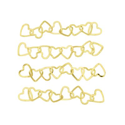 Gold Plated 925 Sterling Silver Heart Extender Chain, Approx 2 Inch (Pack of 4pcs)
