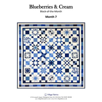 Village Fabrics Block of the Month 7 Blueberries & Cream inc Finishing Block