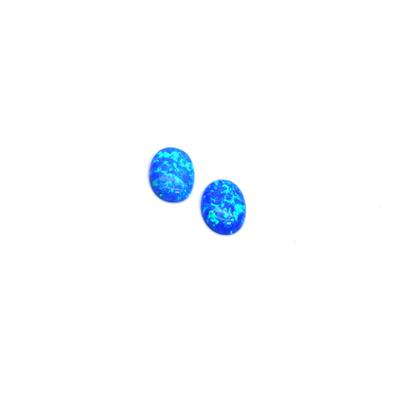 Blue Synthetic Opal Oval Cabochon, 10x14mm (2pk)
